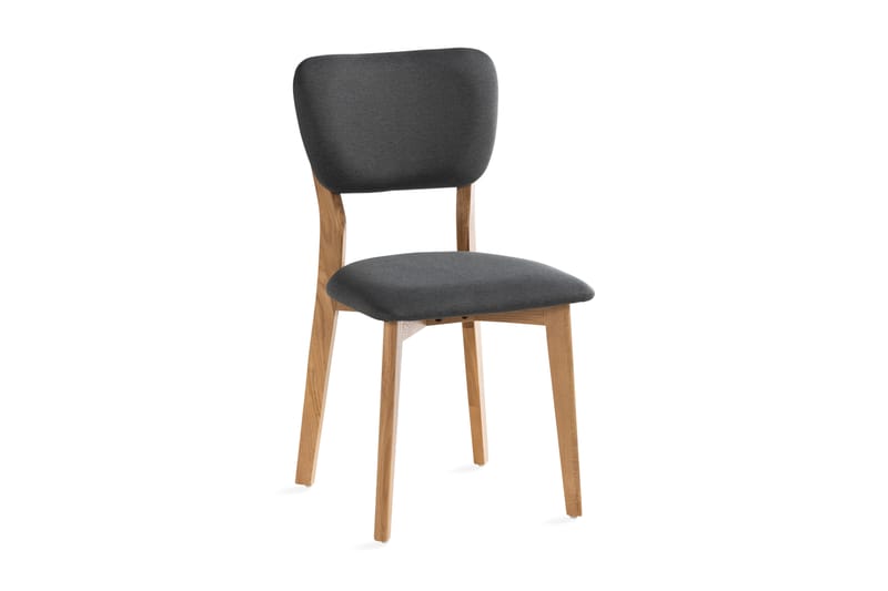 Beagan Spisebordsstol Massivt Eg - Brun/Mørkegrå - Møbler - Stole & lænestole - Spisebordsstole & køkkenstole