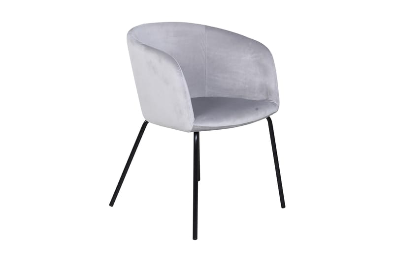 Berita Armstol Velour/Grå/Sort - Møbler - Stole & lænestole - Spisebordsstole & køkkenstole