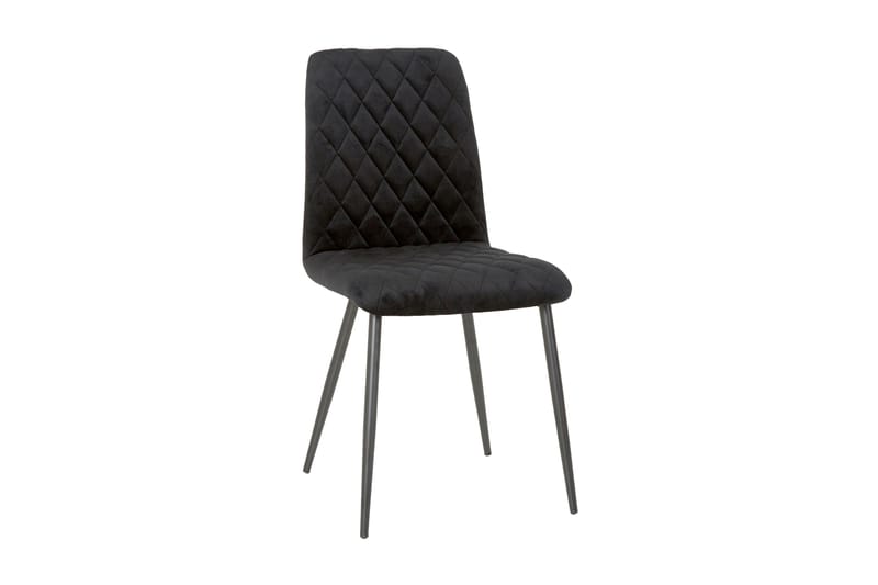 Cedd Spisebordsstol Velour 2stk - Sort - Møbler - Stole & lænestole - Spisebordsstole & køkkenstole