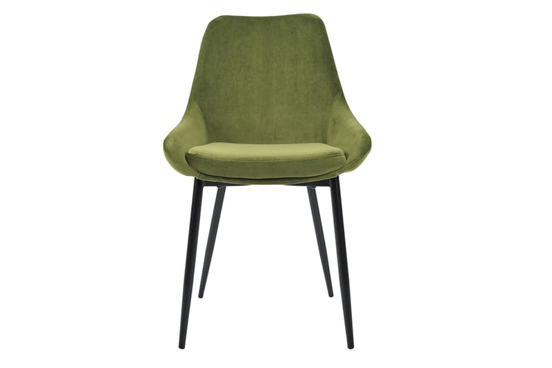 Delera Spisebordsstol Velour 4stk - Grøn/Sort - Møbler - Stole - Spisebordsstole & køkkenstole