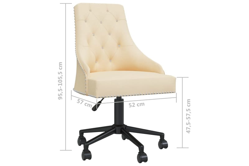 drejelig spisebordsstol fløjl cremefarvet - Creme - Møbler - Stole & lænestole - Spisebordsstole & køkkenstole