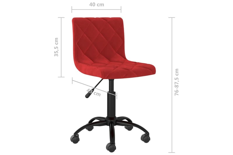 drejelig spisebordsstol fløjl vinrød - Rød - Møbler - Stole & lænestole - Spisebordsstole & køkkenstole