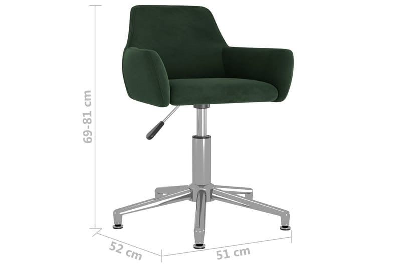 drejelige spisebordsstole 2 stk. fløjl mørkegrøn - Grøn - Møbler - Stole & lænestole - Spisebordsstole & køkkenstole
