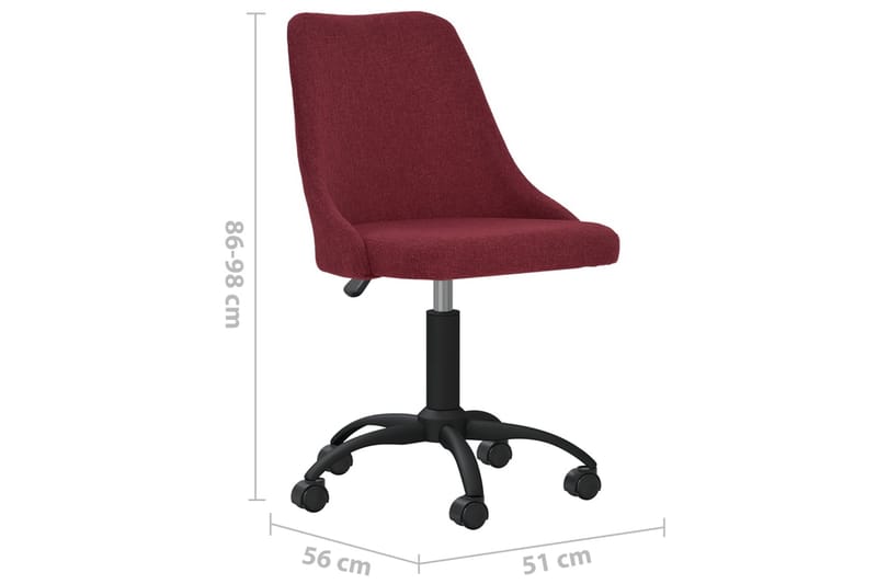 drejelige spisebordsstole 6 stk. stof vinrød - Rød - Møbler - Stole & lænestole - Spisebordsstole & køkkenstole