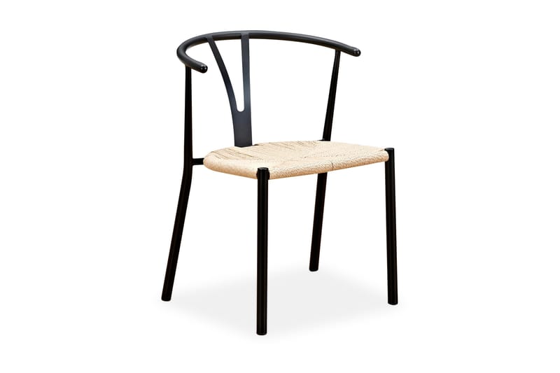 Elysia Spisebordsstol - Sort/Naturrattan - Møbler - Borde - Spisebord og køkkenbord