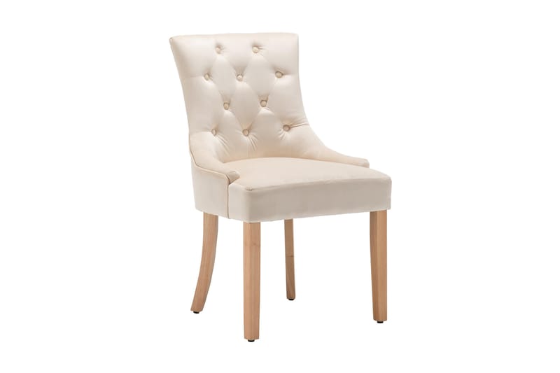 Esthal Spisebordsstol 2 stk - Sammet/Hvid/Natur - Møbler - Stole & lænestole - Spisebordsstole & køkkenstole