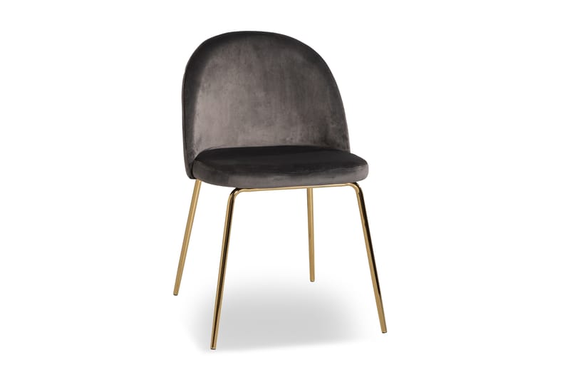 Felipe Spisebordsstol Velour - Grå/Messing - Møbler - Stole & lænestole - Spisebordsstole & køkkenstole