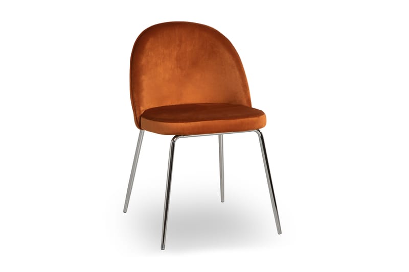 Felipe Spisebordsstol Velour - Orange/Krom - Møbler - Stole & lænestole - Spisebordsstole & køkkenstole