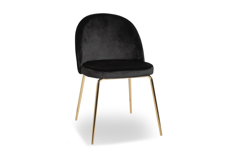 Felipe Spisebordsstol Velour - Sort/Messing - Møbler - Stole & lænestole - Spisebordsstole & køkkenstole