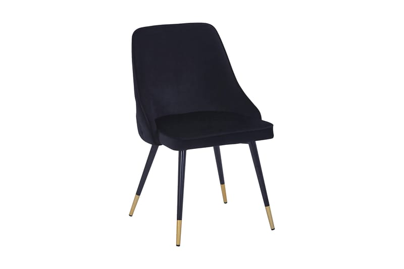 Filipstad Spisebordsstol Velour - Sort - Møbler - Stole & lænestole - Spisebordsstole & køkkenstole