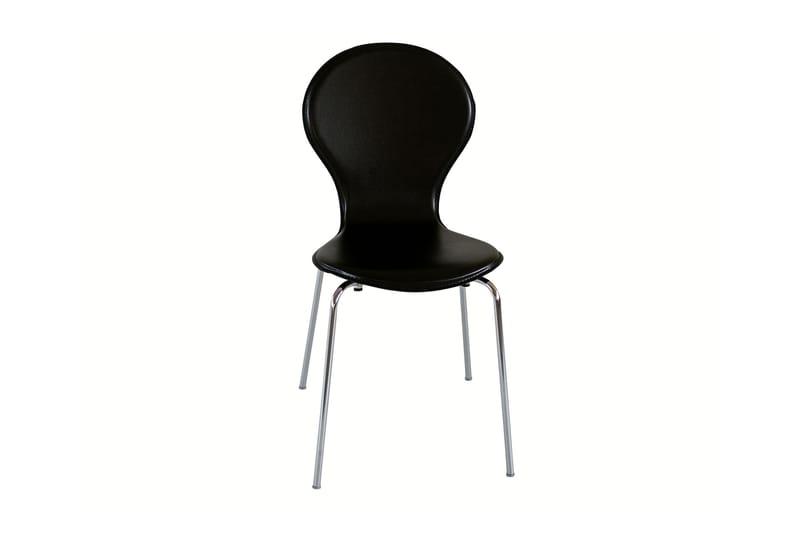 Ikeda Spisebordsstol Kunstlæder - Sort/Krom - Møbler - Stole & lænestole - Spisebordsstole & køkkenstole
