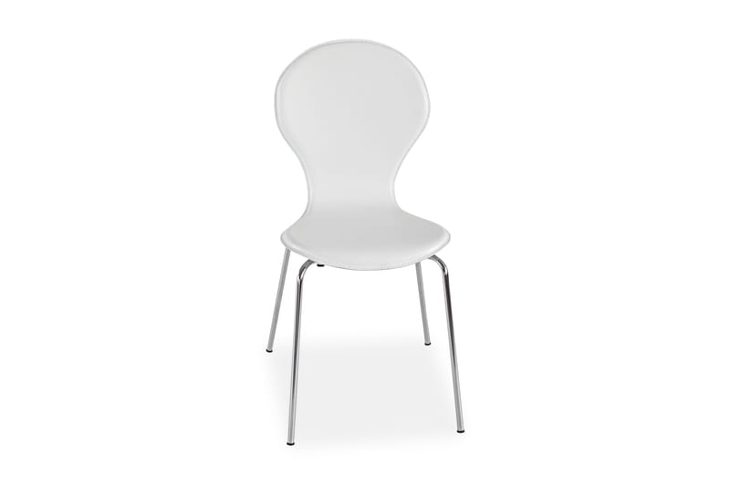 Ikeda Spisebordsstol Læder - Hvid/Krom - Møbler - Stole & lænestole - Spisebordsstole & køkkenstole