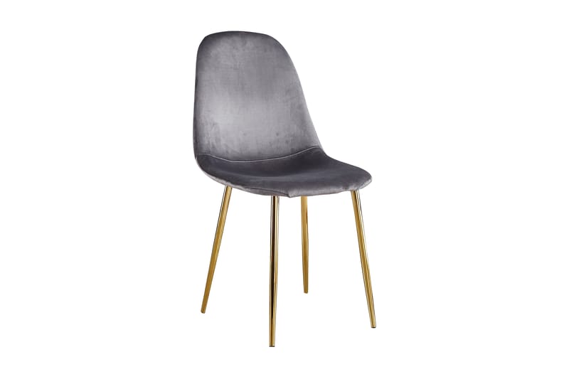 Johannes Stol Grå Velour / Guld farve - Møbler - Stole & lænestole - Spisebordsstole & køkkenstole
