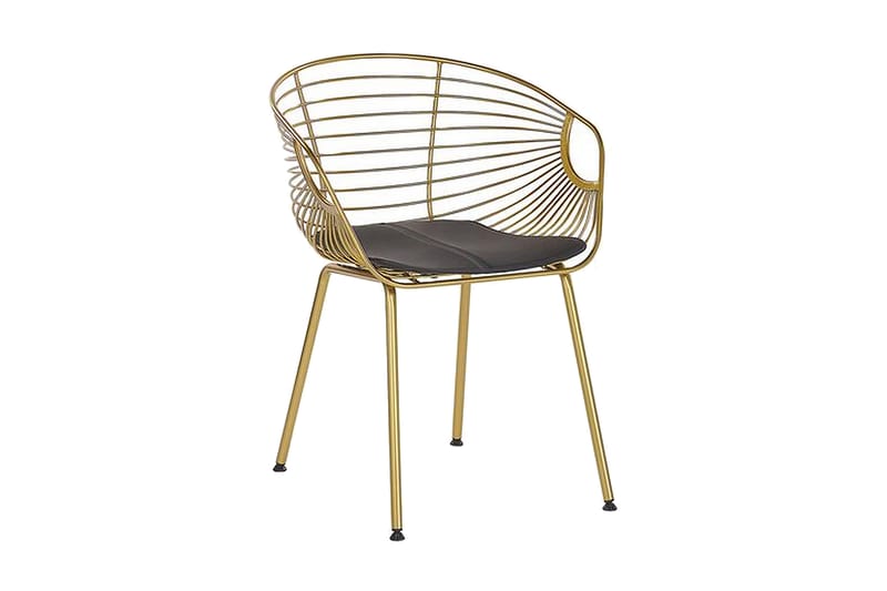 Nyac Stol 2 stk - Guld/Kunstlæder - Møbler - Stole & lænestole - Spisebordsstole & køkkenstole