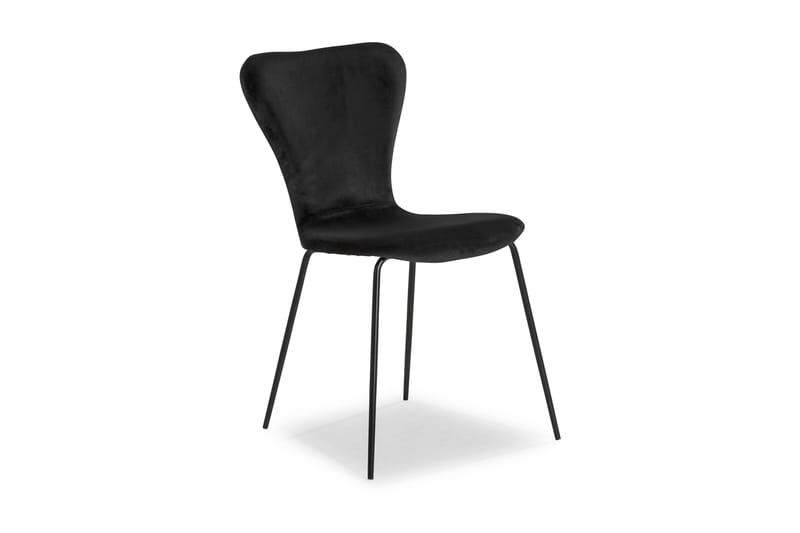 Perco køkkenstol Velour - Sort/Sort - Møbler - Stole & lænestole - Spisebordsstole & køkkenstole