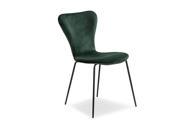 Perco Spisebordstol Velour - Grøn/Sort - Møbler - Stole & lænestole - Spisebordsstole & køkkenstole