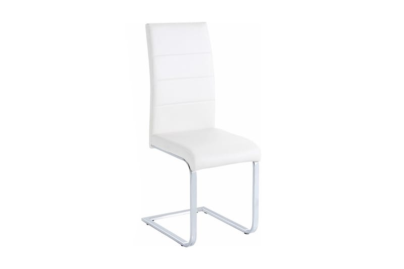Prados spisebordsstol kunstlæder 2 stk. - hvid/Krom - Møbler - Stole & lænestole - Spisebordsstole & køkkenstole