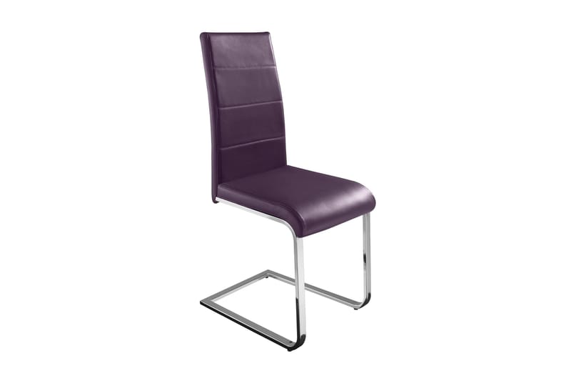 Prados spisebordsstol kunstlæder 2 stk. - lilla/Krom - Møbler - Stole & lænestole - Spisebordsstole & køkkenstole