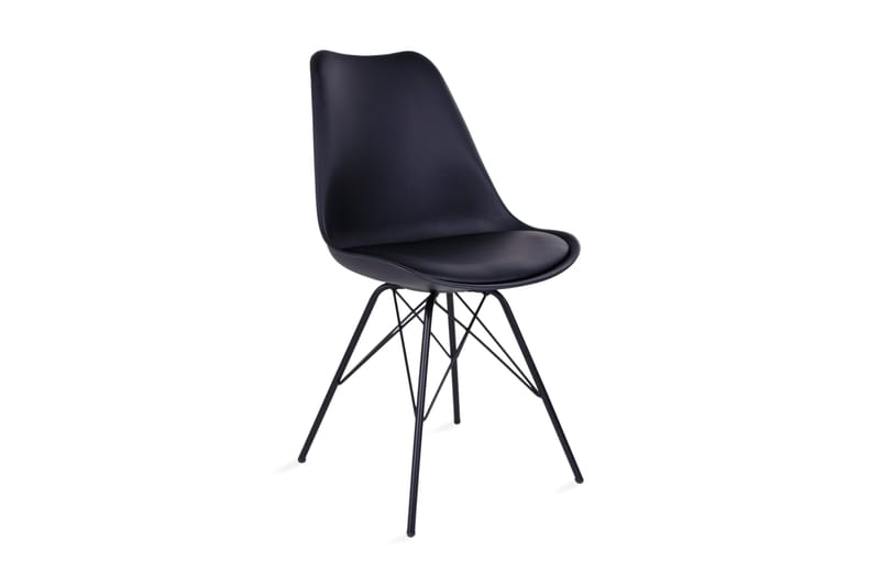Shell Spisebordsstol Kunstlæder - Sort - Møbler - Stole & lænestole - Spisebordsstole & køkkenstole