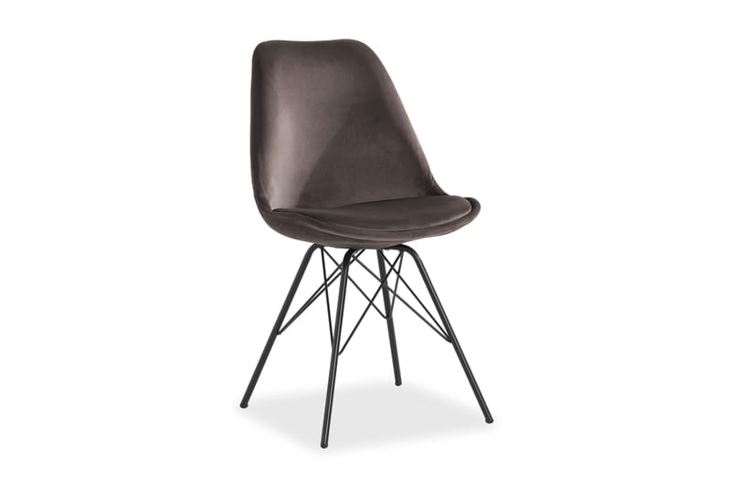 Shell Spisebordsstol Velour - Grå - Møbler - Stole & lænestole - Spisebordsstole & køkkenstole