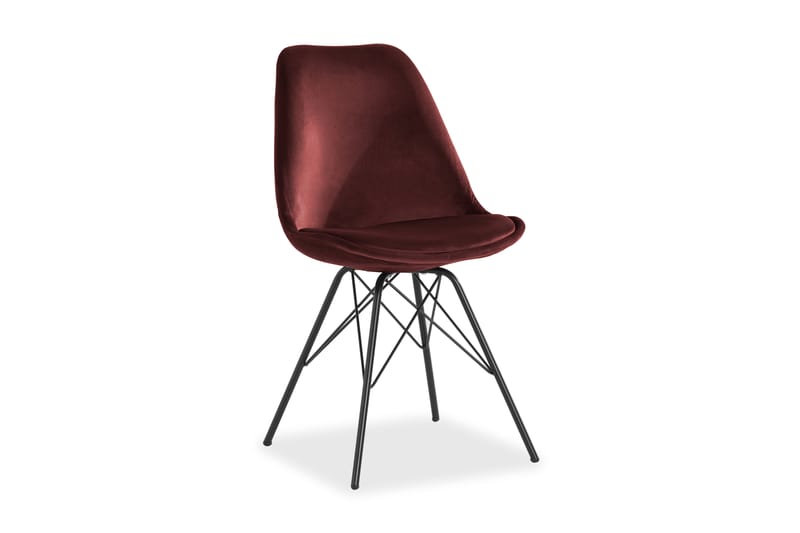 Shell Spisebordsstol Velour - Rød - Møbler - Stole & lænestole - Spisebordsstole & køkkenstole