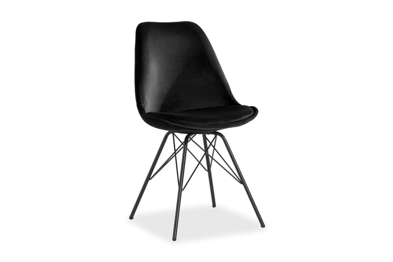 Shell Spisebordsstol Velour - Sort - Møbler - Stole & lænestole - Spisebordsstole & køkkenstole