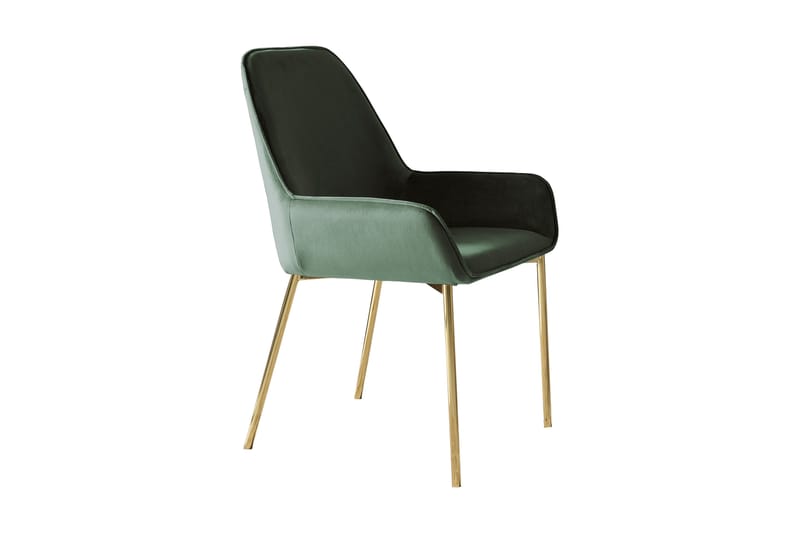 Spisebordsstol 2stk grøn velour - Grøn - Møbler - Stole - Armstole