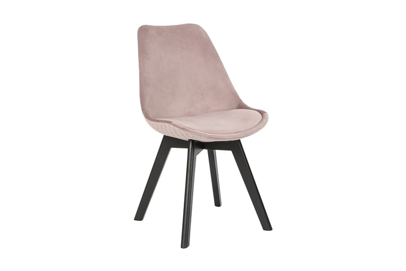 Spisebordsstol 2stk Rose Velour - Lyserød - Møbler - Stole & lænestole - Spisebordsstole & køkkenstole