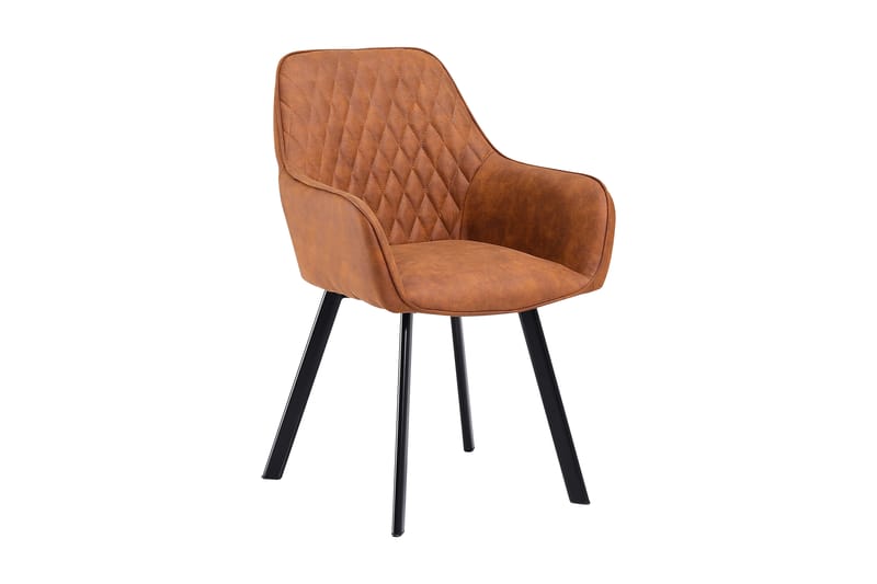 Spisebordsstol brun kunstlæder - Brun - Møbler - Stole & lænestole - Armstole