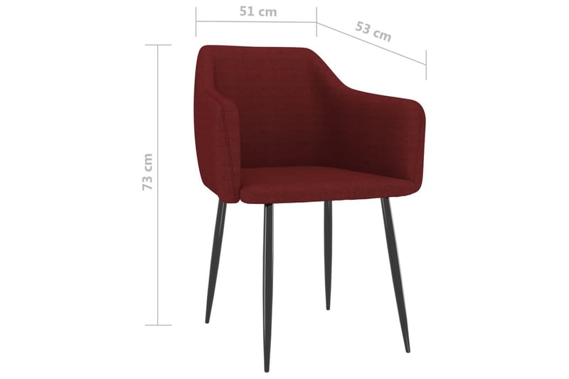 spisebordsstole 2 stk. stof vinrød - Rød - Møbler - Stole - Spisebordsstole & køkkenstole