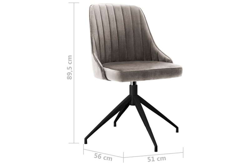 spisebordsstole 4 stk. fløjl lysegrå - Grå - Møbler - Stole & lænestole - Spisebordsstole & køkkenstole
