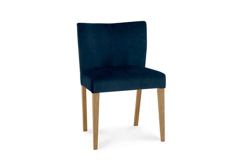 Stol TURIN 57x51xH80cm blå velourstof eg - Møbler - Stole & lænestole - Spisebordsstole & køkkenstole