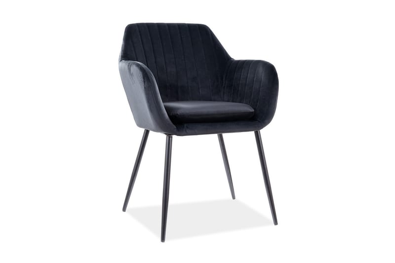 Wenum Armstol - Velour/Sort - Møbler - Stole & lænestole - Spisebordsstole & køkkenstole