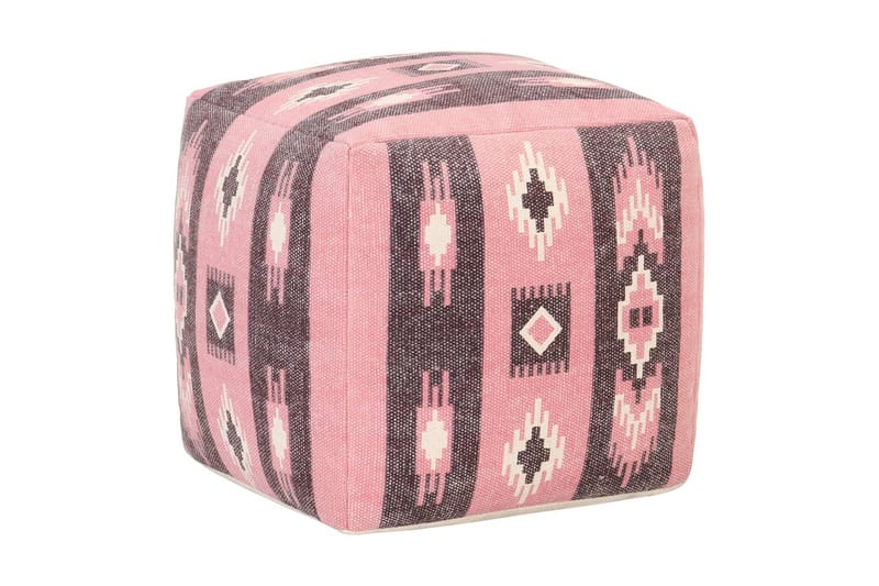 Puf 45x45x45 cm Print Bomuld Pink - Lyserød - Møbler - Stole & lænestole - Taburet & skammel - Ottoman