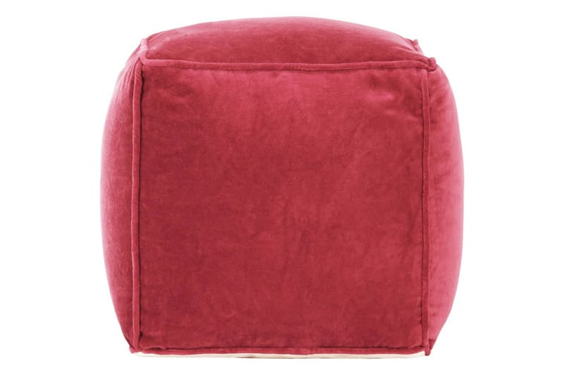 puf bomuldsfløjl 40 x 40 x 40 cm rød - Møbler - Stole & lænestole - Taburet & skammel - Ottoman
