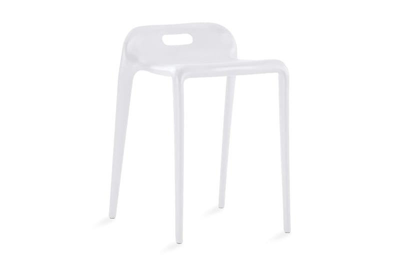 Stabelbare Taburetter 4 Stk. Plastik Hvid - Hvid - Møbler - Stole & lænestole - Taburet & skammel