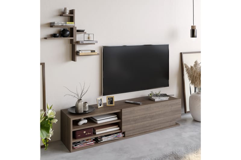 Achberg TV-bord 150 cm - Mørkebrun - Møbler - TV borde & mediemøbler - TV-borde