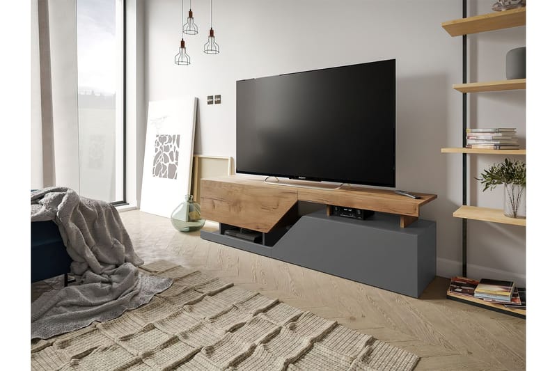 Ceelias TV-Bord 160 cm - Natur / antracit - Møbler - TV borde & mediemøbler - TV-borde