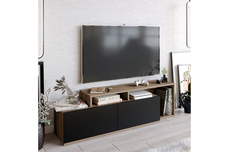 Lameyze TV-Bord 150 cm - Mørkebrun/sort - Møbler - TV borde & mediemøbler - TV-borde