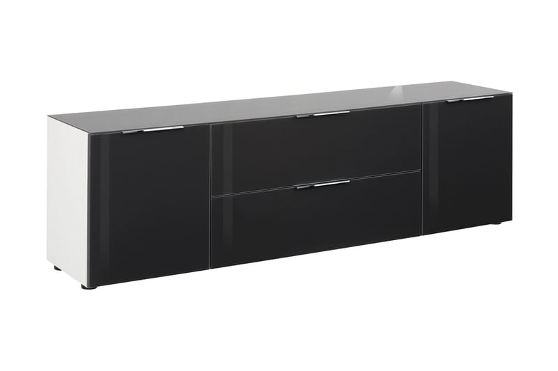 Laufeld TV-bord 180.4x53.9 cm - Hvid/Mørkegråt Glas - Møbler - TV-Borde & Mediemøbler - TV-borde
