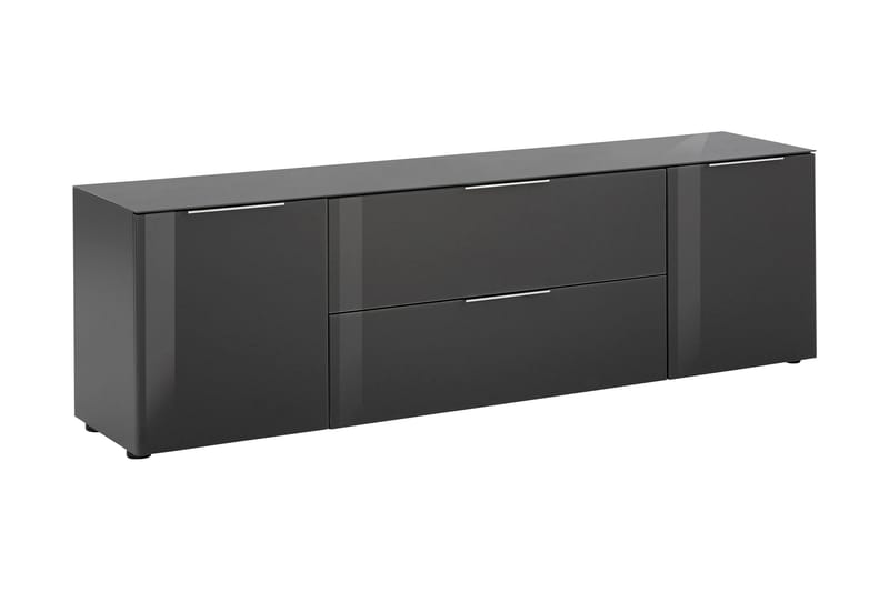 Laufeld TV-bord 180.4x53.9 cm - Mørkegrå/Mørkegråt Glas - Møbler - TV-Borde & Mediemøbler - TV-borde