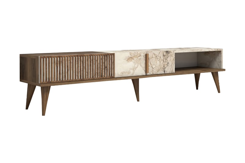 Lissione TV-bord 180 cm - Mørkebrun/Hvid - Møbler - Senge - Seng med opbevaring