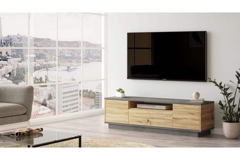 Lozyno TV-Bord 140 cm - Sølv / hvid - Møbler - TV-Borde & Mediemøbler - TV-borde