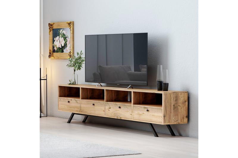 Pega Otenus TV-Bord 180 cm - Mørkebrun / sort - Møbler - TV-Borde & Mediemøbler - TV-borde