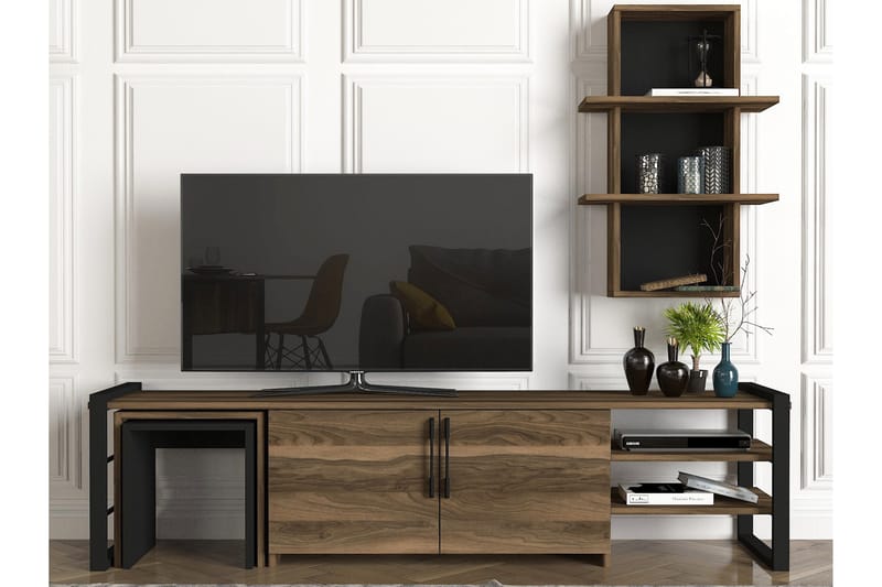 Varrato TV-Møbelsæt 180 cm - Valnød|Sort - Møbler - TV-Borde & Mediemøbler - TV-borde