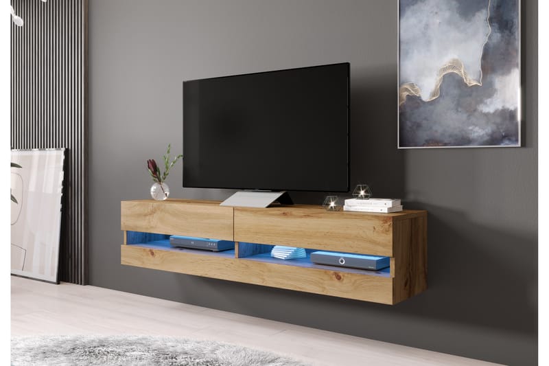 Vigia New TV-Bord 180x40x30 cm - Egetræsfarvet - Møbler - Møbelsæt - Møbelsæt til stuen