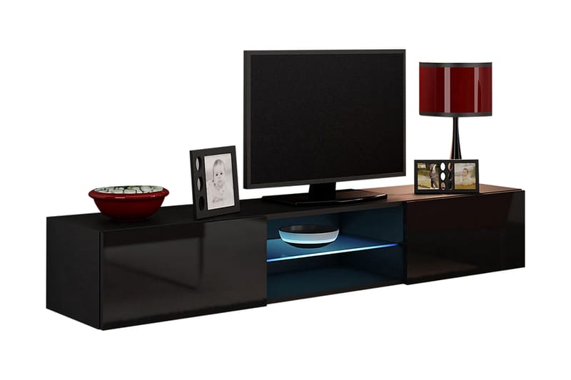 Vigo tv-bord 180x40x30 cm - Sort - Møbler - TV-Borde & Mediemøbler - Tv-møbelsæt