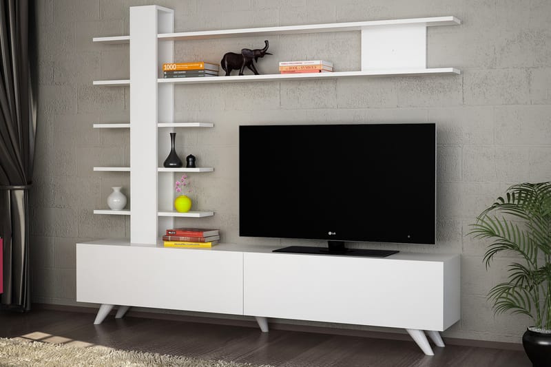 Alingca medieopbevaring - Hvid - Møbler - TV borde & mediemøbler - Tv-møbelsæt