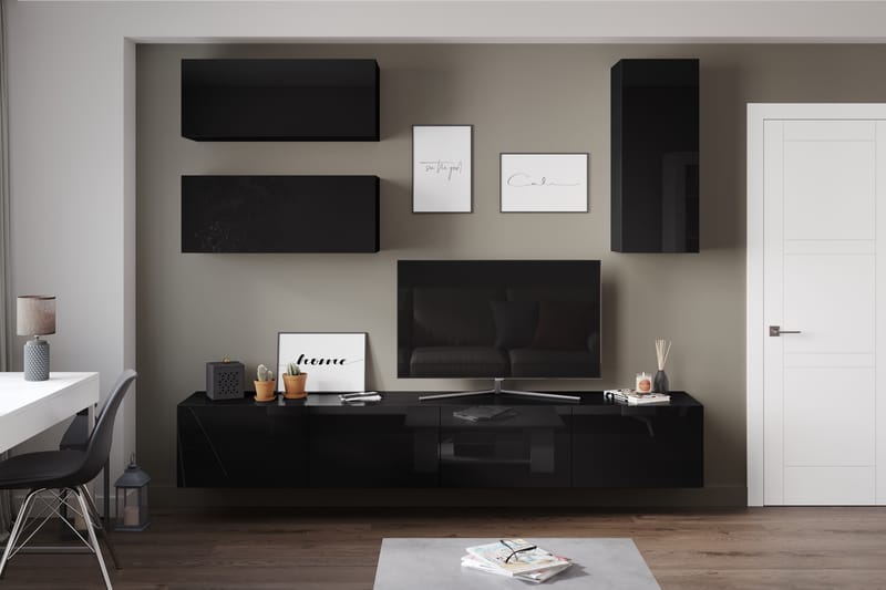 Badachro Tv-Møbelsæt 41x240 cm - Sort - Møbler - TV borde & mediemøbler - Tv-møbelsæt