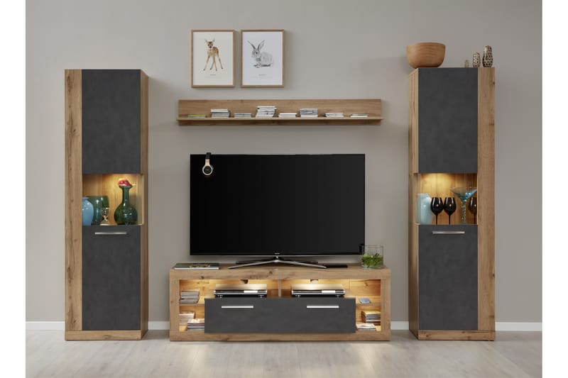Curella TV-møbelsæt - Brun - Møbler - TV borde & mediemøbler - Tv-møbelsæt